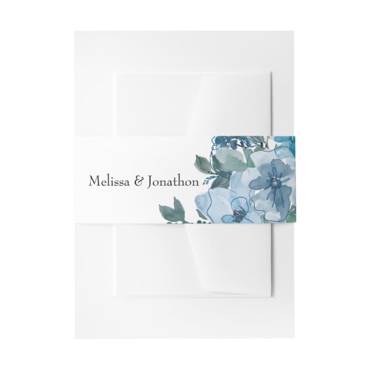 Moderne pastellblaue Rose Hochzeit Einladungsbanderole (Vorderseite Beispiel)