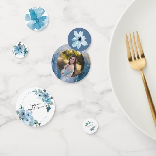 Moderne pastellblaue Rose Hochzeit Konfetti (Gruppe)