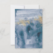 Moderne pastellblaue Rose Hochzeit RSVP Karte (Rückseite)