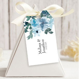 Moderne Pastellblaue Rosen Florale Hochzeitsgesche Geschenkanhänger