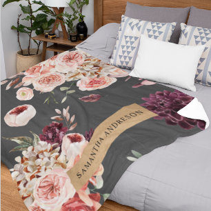 Moderne Pastellblumen & Kraft Personalisiertes Ges Fleecedecke