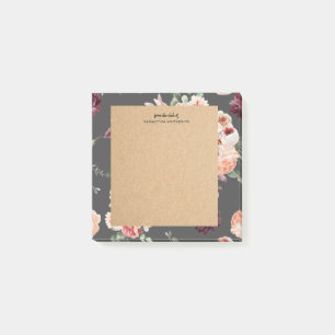 Moderne Pastellblumen & Kraft Personalisiertes Ges Post-it Klebezettel