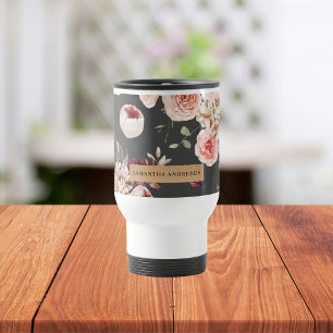 Moderne Pastellblumen & Kraft Personalisiertes Ges Reisebecher