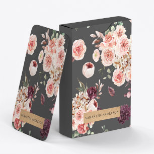 Moderne Pastellblumen & Kraft personalisiertes Ges Spielkarten
