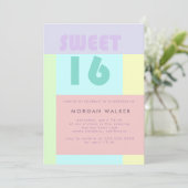 Moderne Pastelle | Einladung von 16 . Geburtstag z (Stehend Vorderseite)