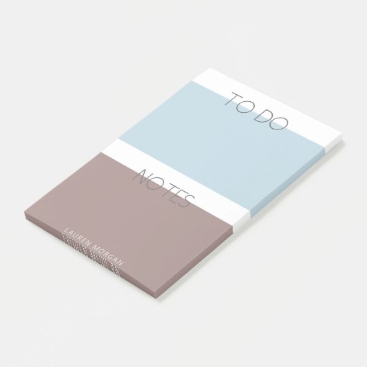 Moderne Pastelle | Monogrammnotizen Post-it Klebezettel (angewinkelt)