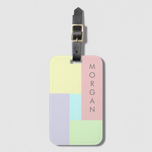 Moderne Pastelle | Personalisierter Gepäckanhänger (Vorderseite Vertikal)
