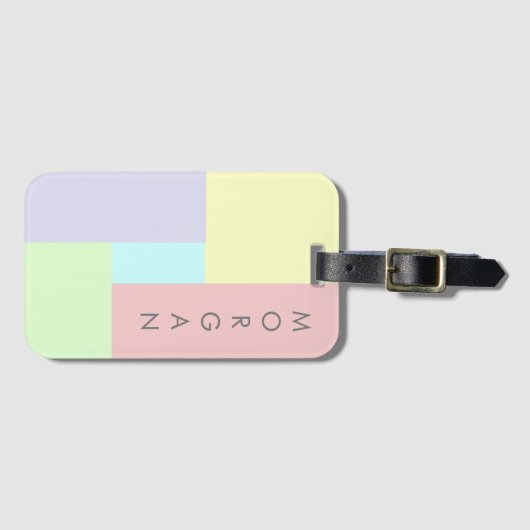 Moderne Pastelle | Personalisierter Gepäckanhänger (Vorderseite (Horizontal))