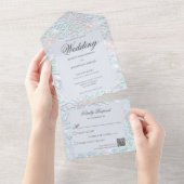 Moderne Pastelle Snowflake QR Code All In One Einladung (Abreißen)