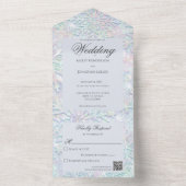 Moderne Pastelle Snowflake QR Code All In One Einladung (Innen Boden)