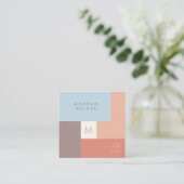 Moderne Pastelle | Square Business Card Quadratische Visitenkarte (Stehend Vorderseite)