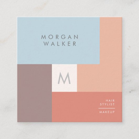 Moderne Pastelle | Square Business Card Quadratische Visitenkarte (Vorderseite)
