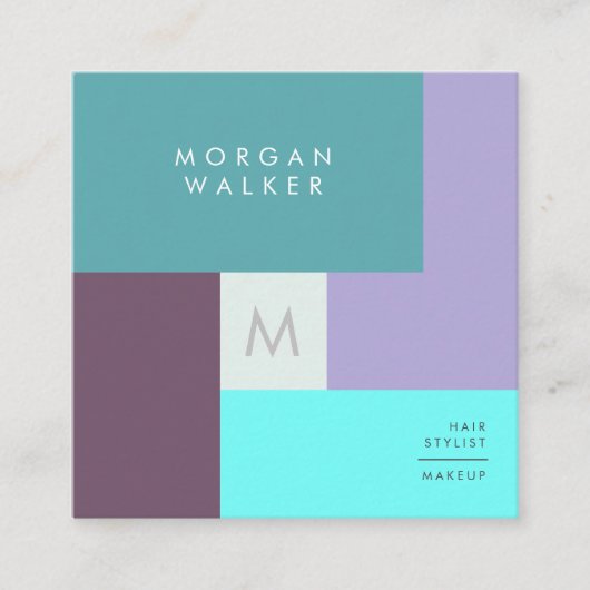 Moderne Pastelle | Square Business Card Quadratische Visitenkarte (Vorderseite)