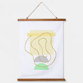 Moderne Pastelle und Gold Abstrakt Wandteppich Mit Holzrahmen (Vorderseite)