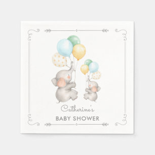 Moderne Pastellelefant-Papierservietten-Babyparty Serviette