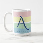 Moderne Pastellfarben-Blockinitiale & Benutzerdefi Kaffeetasse (Links)