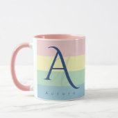 Moderne Pastellfarben-Blockinitiale & Benutzerdefi Tasse (Links)