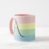 Moderne Pastellfarben-Blockinitiale & Benutzerdefi Tasse (Vorderseite Links)