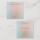 Moderne Pastellfarben Einfaches Design Trendvorlag Quadratische Visitenkarte (Vorne/Hinten)