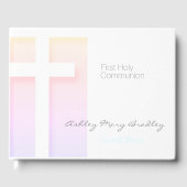 Moderne Pastellfarben First Holy Communion Guest B Gästebuch (Vorderseite)
