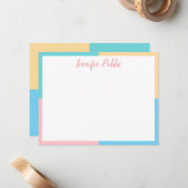 Moderne Pastellfarben Handgeschriebene Skriptvorla Mitteilungskarte (Vorderseite/Rückseite Beispiel)