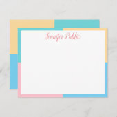 Moderne Pastellfarben Handgeschriebene Skriptvorla Mitteilungskarte (Vorne/Hinten)