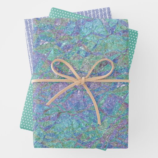 Moderne Pastellfarben Marble Mosaikmuster Geschenkpapier Set (Beispiel)