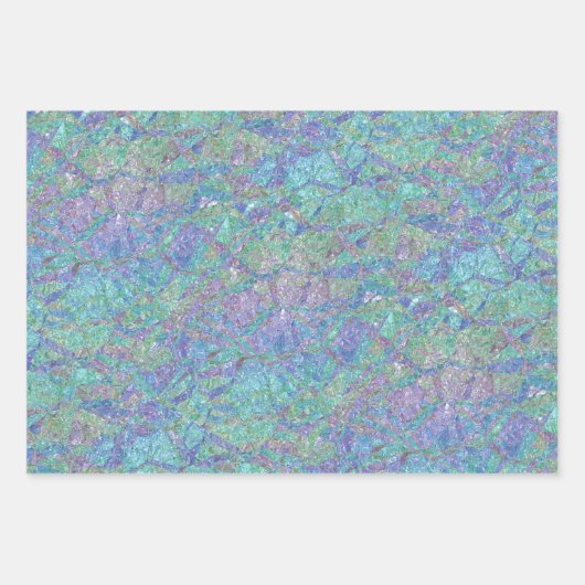 Moderne Pastellfarben Marble Mosaikmuster Geschenkpapier Set (Vorderseite)