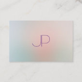 Moderne Pastellfarben Monogramm Elegante Vorlage Visitenkarte (Vorderseite)