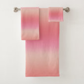 Moderne Pastellfarben Pink, Pfirsich und Blush Omb Badhandtuch Set (Insitu)