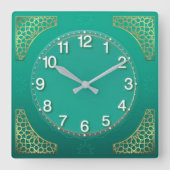 Moderne Pastellfarben Quadratische Wanduhr (Vorderseite)