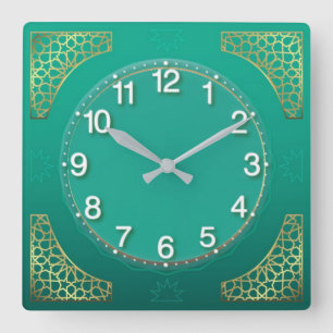 Moderne Pastellfarben Quadratische Wanduhr