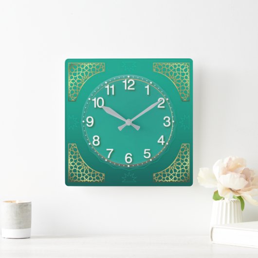 Moderne Pastellfarben Quadratische Wanduhr (Zuhause)