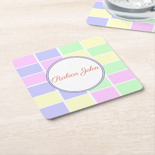 Moderne Pastellfarben Rechteckiger Pappuntersetzer (angewinkelt)