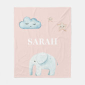 Moderne Pastellfarben Rosa und Blauer Name Fleecedecke (Vorderseite)