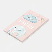 Moderne Pastellfarben Rosa und Blauer Name Post-it Klebezettel (angewinkelt)