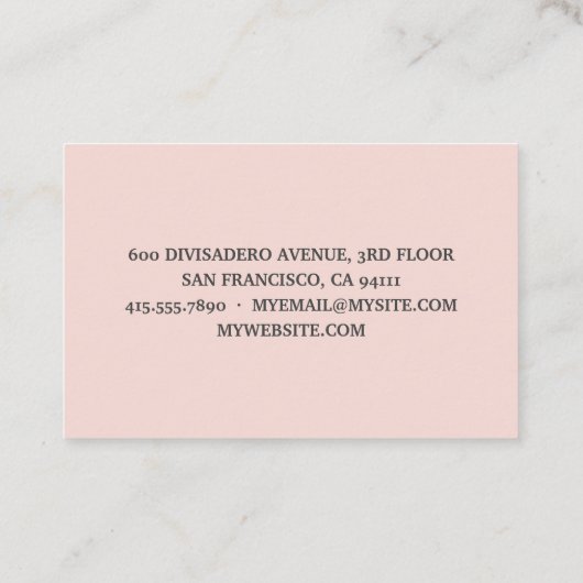 Moderne Pastellfarben Rosa und Blauer Name Visitenkarte (Rückseite)