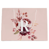 Moderne Pastellfarben Rosa und Rote Blüte mit Erst Große Geschenktüte (Vorderseite)