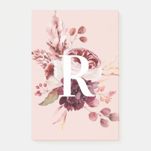 Moderne Pastellfarben Rosa und Rote Blüte mit Erst Post-it Klebezettel