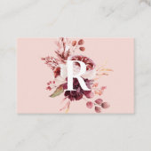 Moderne Pastellfarben Rosa und Rote Blüte mit Erst Visitenkarte (Vorderseite)
