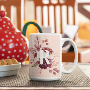 Moderne Pastellfarben Rosa und Rote Blüte mit Erst Zweifarbige Tasse