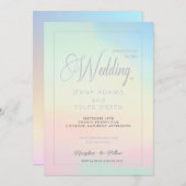 Moderne Pastellfarben und Silberhochzeitungen Einladung (Vorne/Hinten)