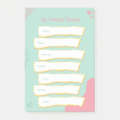 Moderne Pastellfarben Wochenplaner Post-it Klebezettel (Vorderseite)