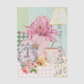 Moderne pastellfarbene Aquarellbilder Collage Seidenpapier (Vorderseite)