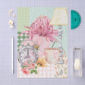 Moderne pastellfarbene Aquarellbilder Collage Seidenpapier (Handwerk)