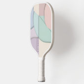 Moderne Pastellfarbene Block Abstrakte Schichttech Pickleball Schläger (Links)