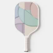 Moderne Pastellfarbene Block Abstrakte Schichttech Pickleball Schläger (Rückseite)