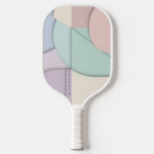 Moderne Pastellfarbene Block Abstrakte Schichttech Pickleball Schläger (Vorderseite)
