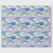 Moderne pastellfarbene Federketten Geschenkpapier (Flach)