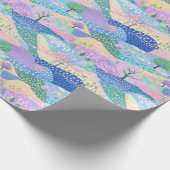 Moderne pastellfarbene Federketten Geschenkpapier (Ecke)